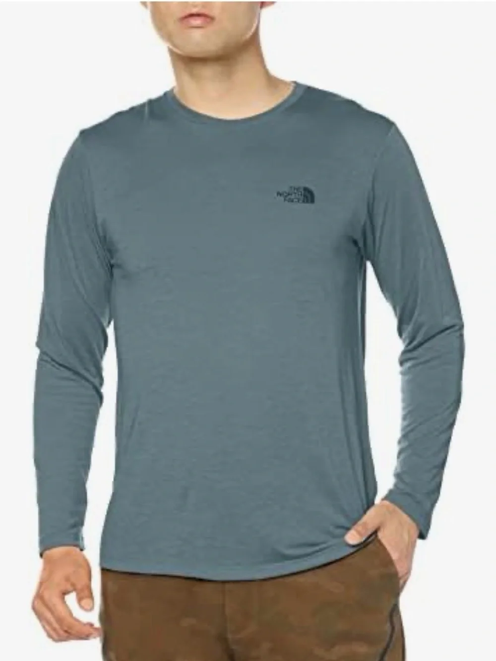 The North Face Men's Long Sleeve Crew Tee - Slate Blue